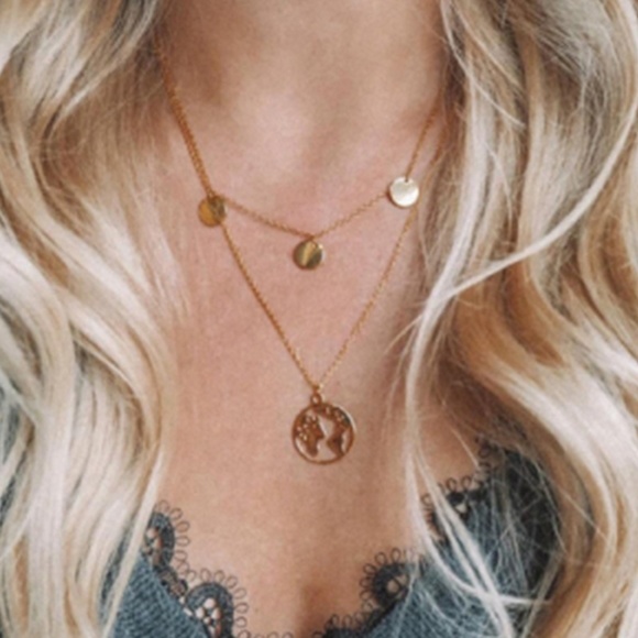 "Globe Trotter" Minimalist Boho Layered Necklace - Picture 7 of 7